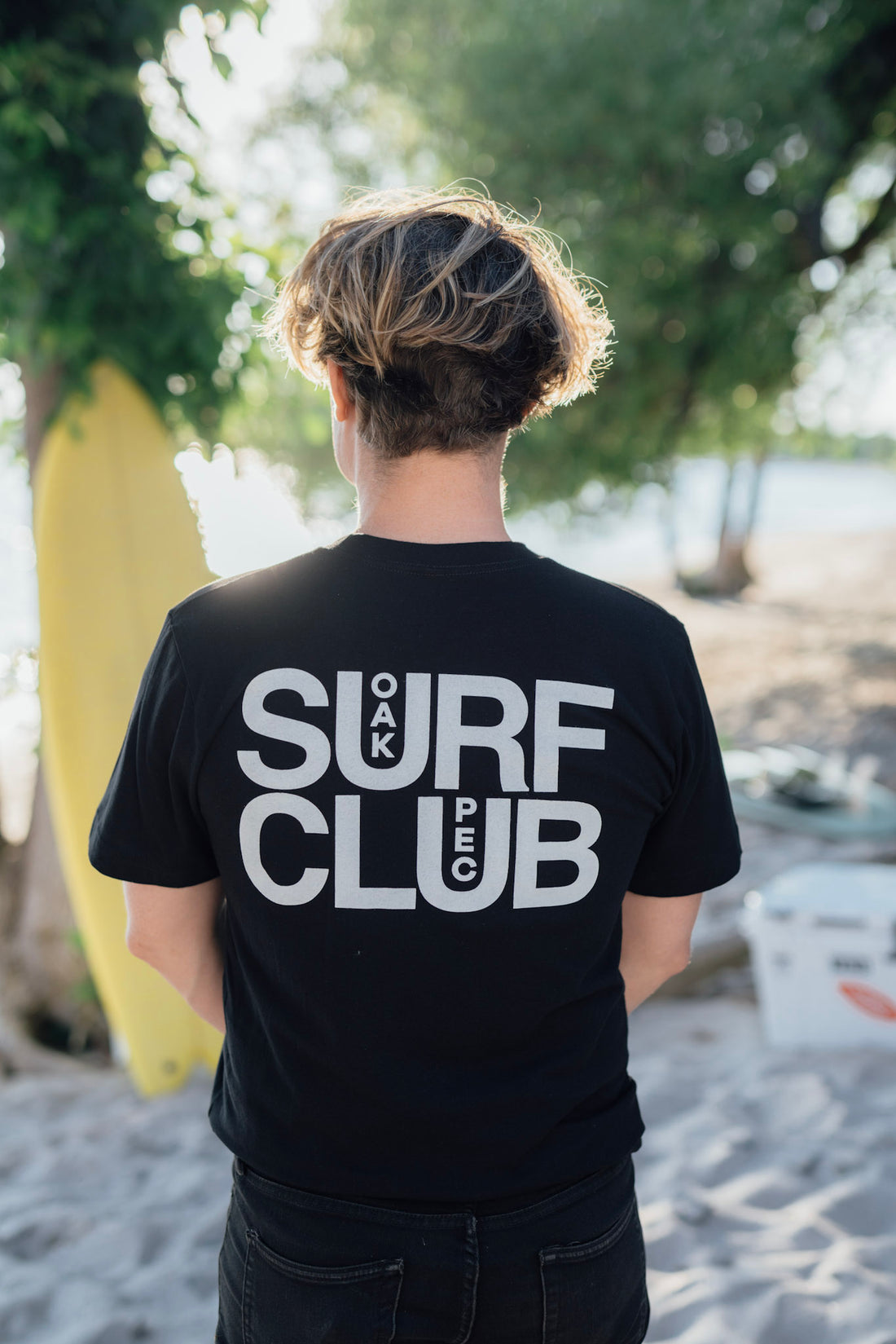 OAK SURF CLUB UNISEX PEC TEE - BLACK TSHIRT OAK SURF CLUB   