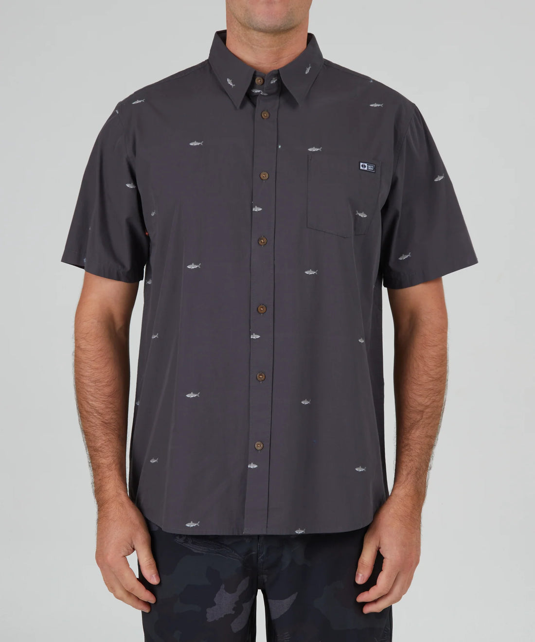 SALTY CREW BRUCE S/S WOVEN - CHARCOAL SHIRT SALTY CREW   