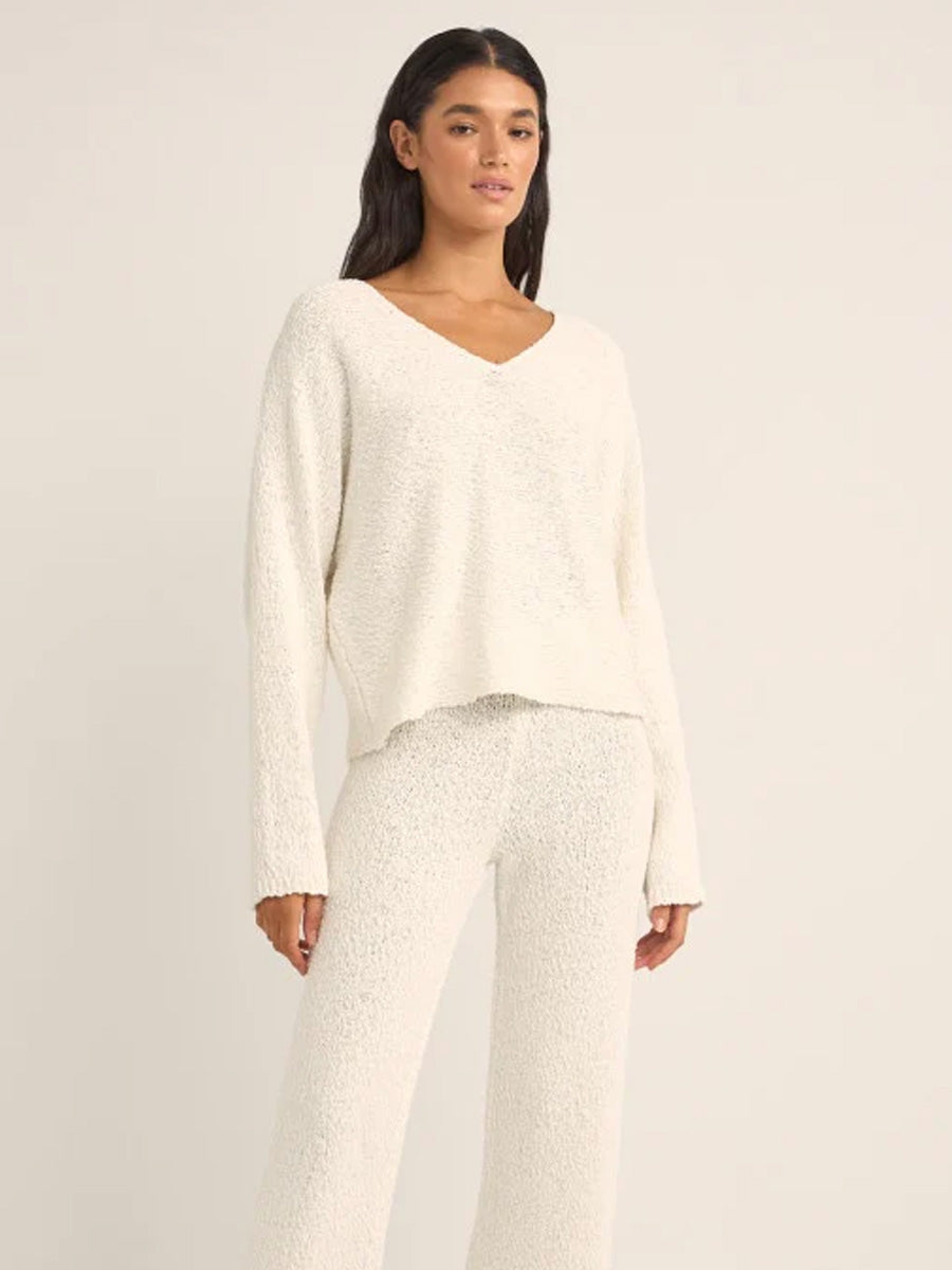 RHYTHM ADELE OVERSIZED LONG-SLEEVE KNIT TOP - CREAM
