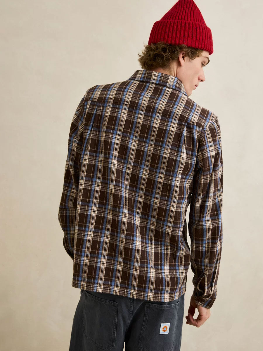 RHYTHM ALEX CHECK LONG-SLEEVE SHIRT - CHESTNUT