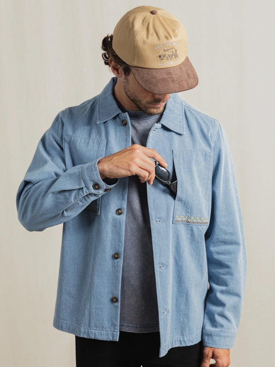 RHYTHM ARGUAM LONG-SLEEVE OVERSHIRT - STONE BLUE