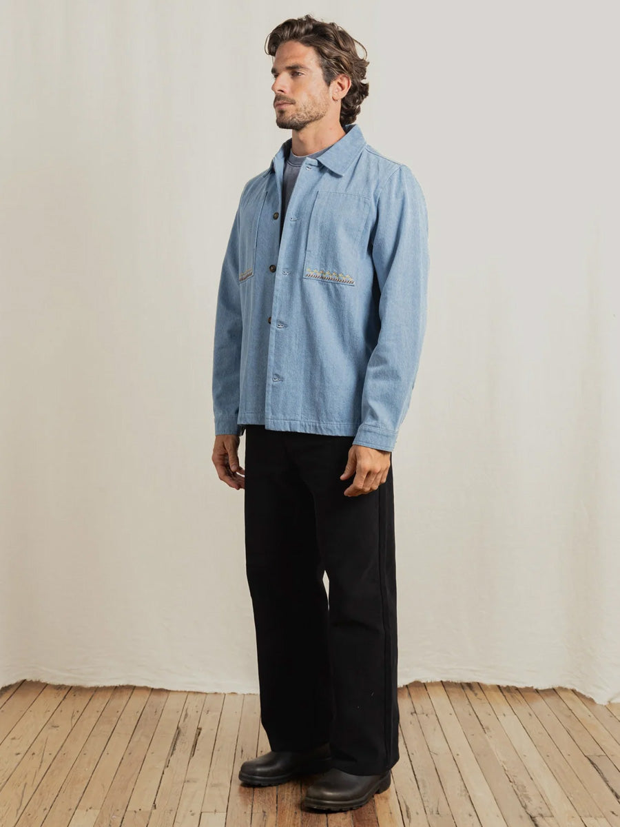 RHYTHM ARGUAM LONG-SLEEVE OVERSHIRT - STONE BLUE