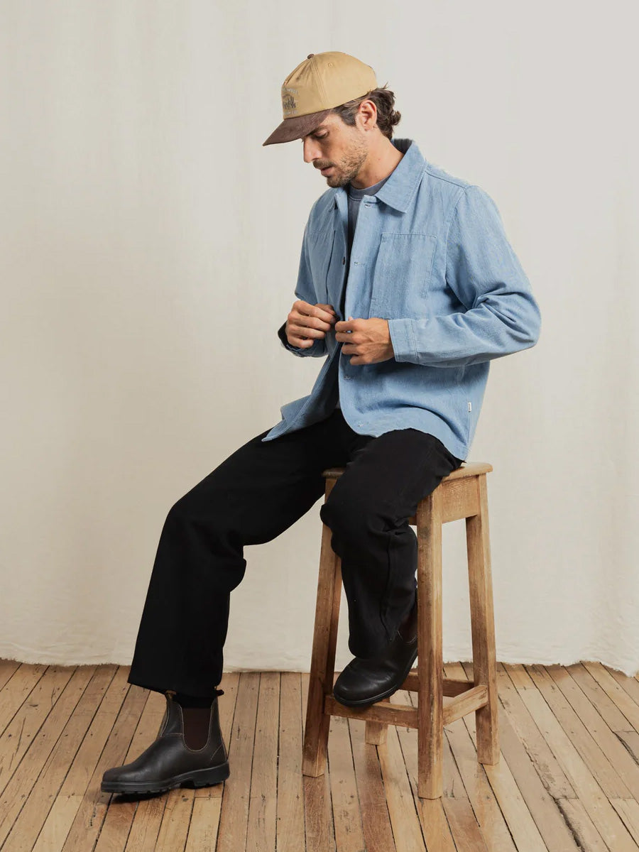 RHYTHM ARGUAM LONG-SLEEVE OVERSHIRT - STONE BLUE