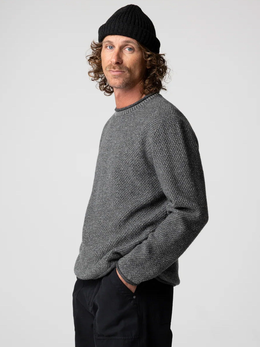 FINISTERRE BARENTS JUMPER - GREY MARL SWEATERS FINISTERRE