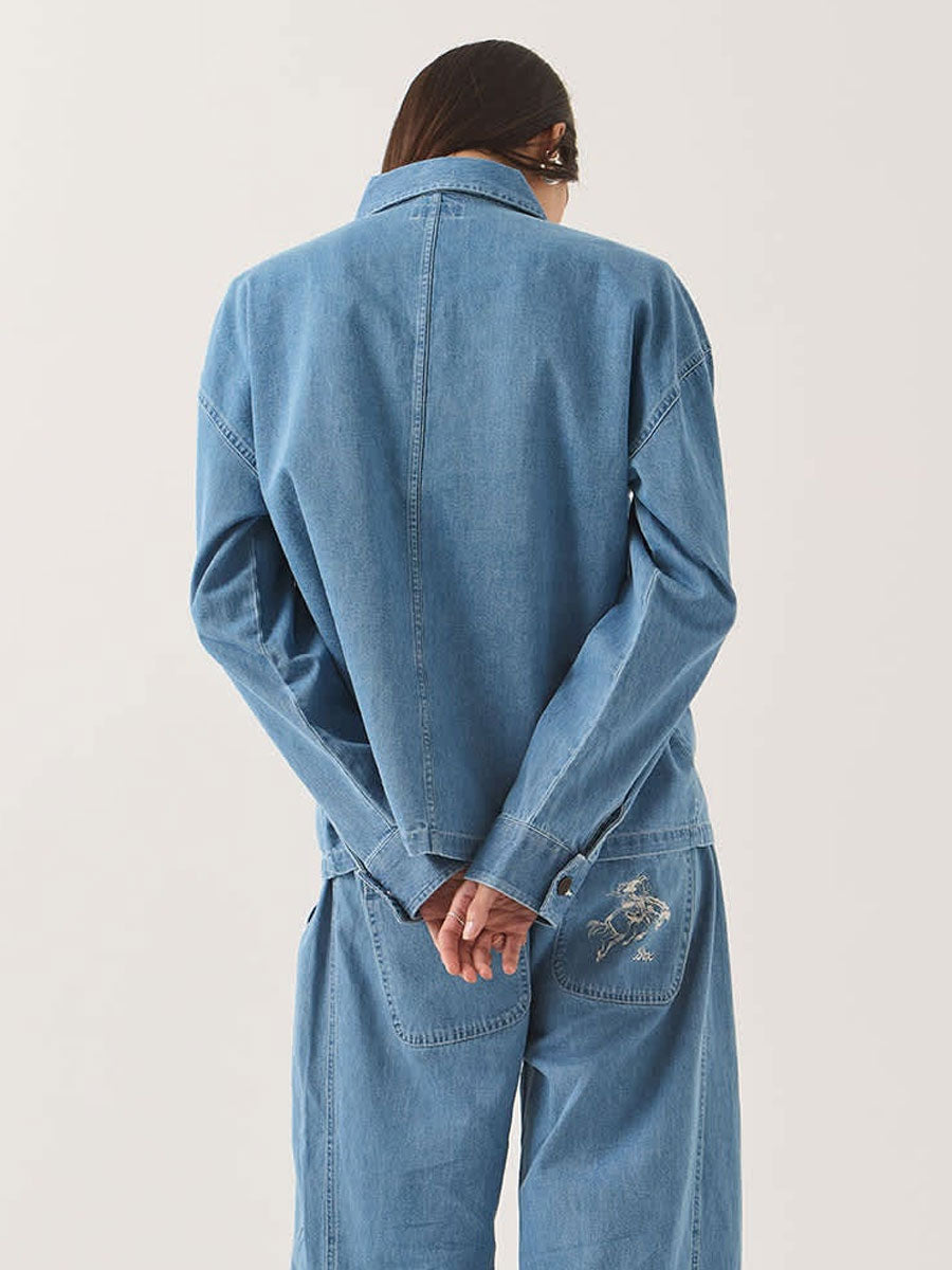 BRIXTON BARN JACKET - LIGHT STONE WASH