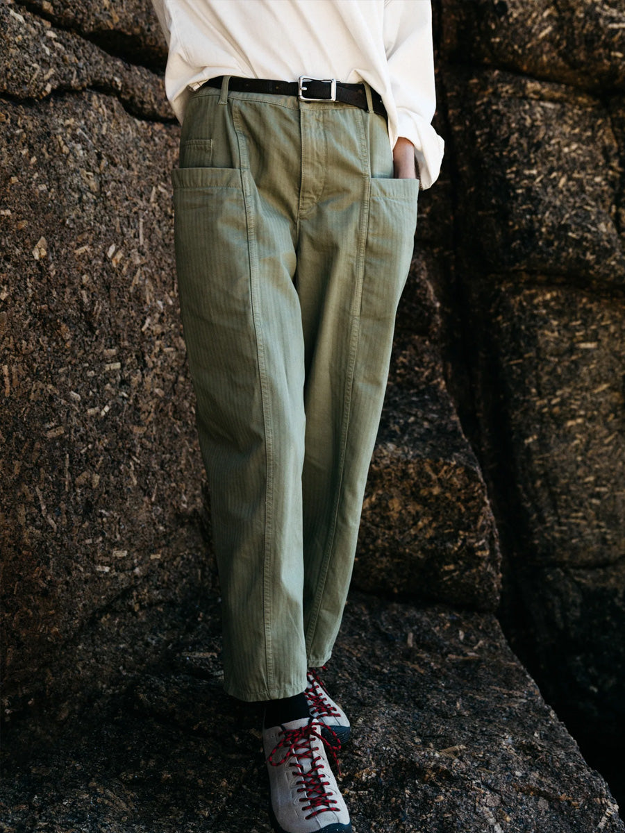 FINISTERRE CROFT BARREL TROUSER - BAYLEAF PANT -