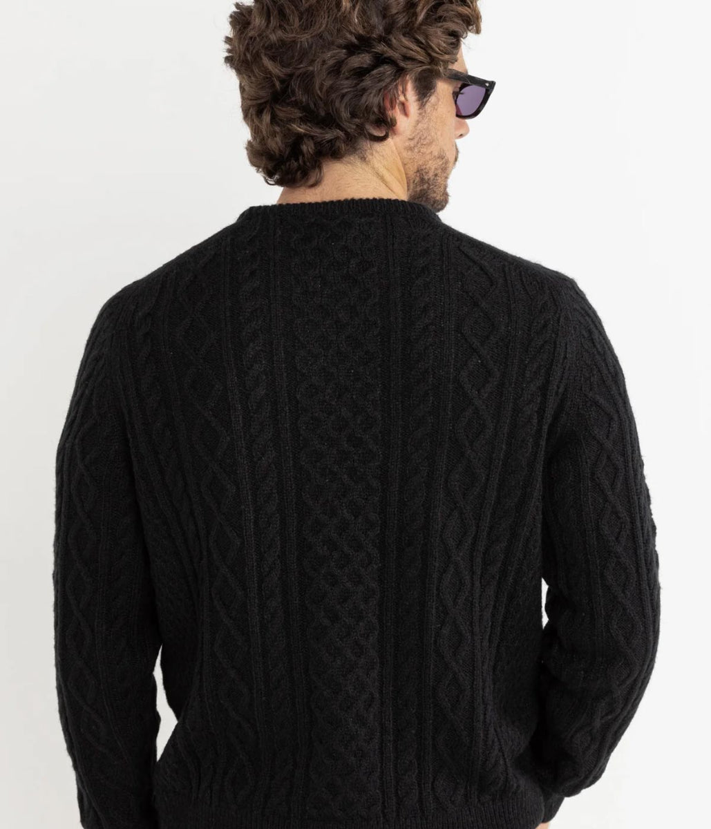 RHYTHM MOHAIR KNIT SWEATER - BLACK SWEATER -