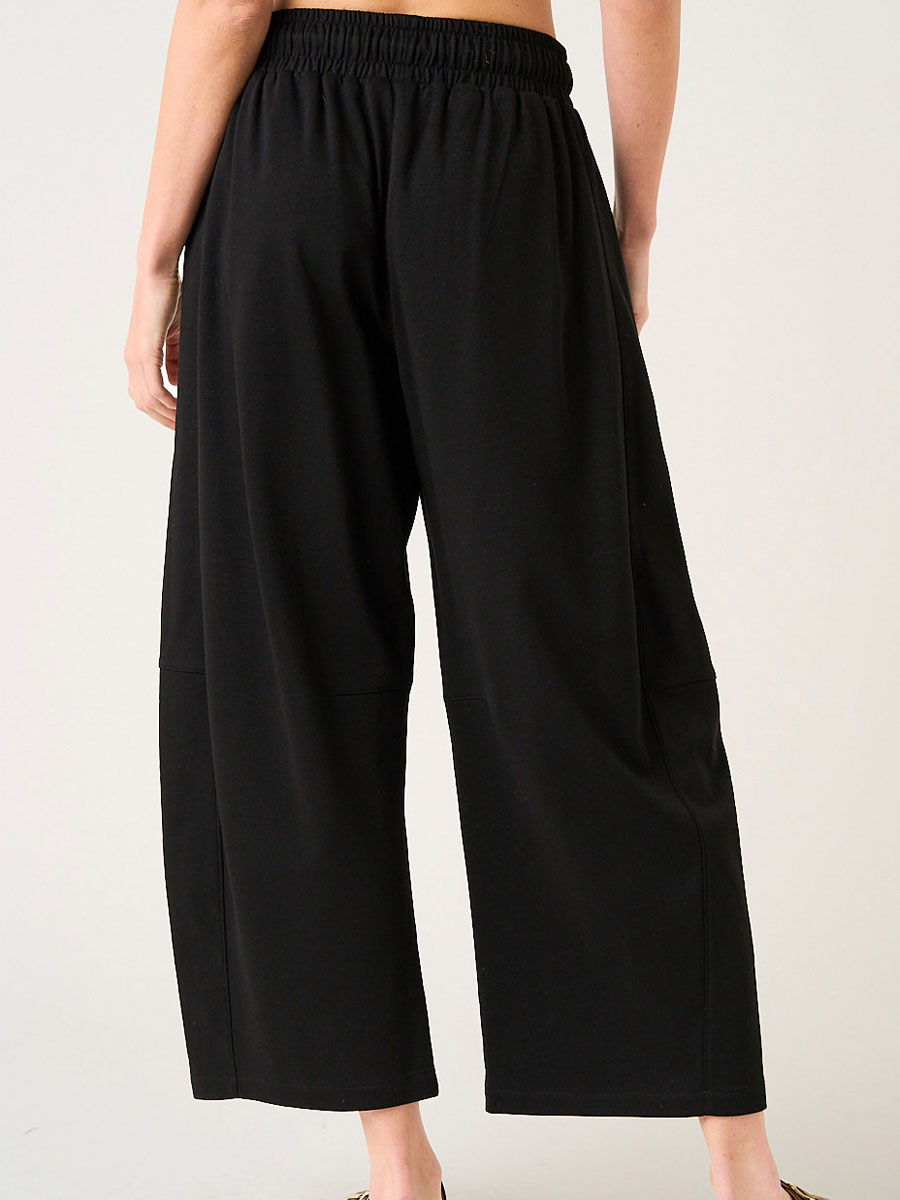 COTTON FRENCH TERRY PULL-ON BARREL - BLACK