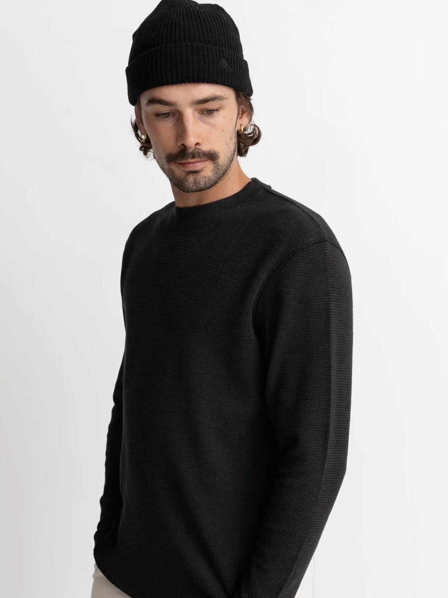 RHYTHM CLASSIC WAFFLE KNIT - VINTAGE BLACK SHIRT -