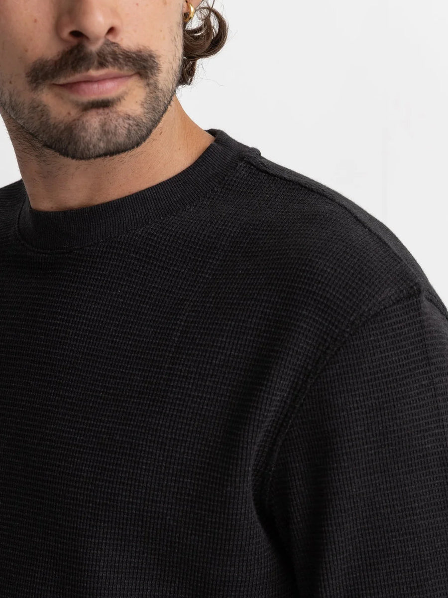 RHYTHM CLASSIC WAFFLE KNIT - VINTAGE BLACK SHIRT -