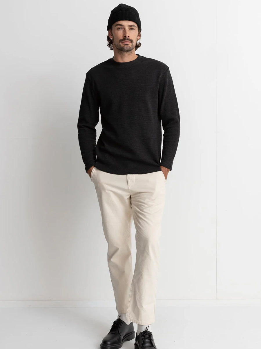 RHYTHM CLASSIC WAFFLE KNIT - VINTAGE BLACK SHIRT -