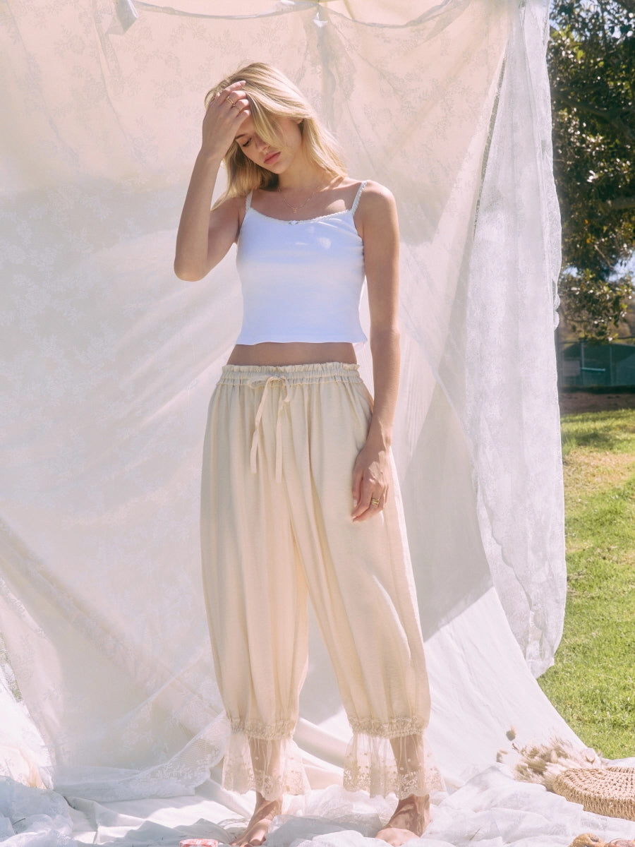 RELAXED BLOOMER PANTS - ECRU