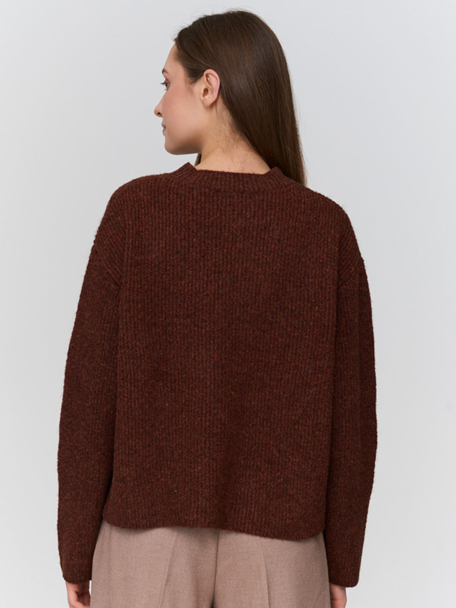 KNIT PULLOVER - BORDEAUX SWEATER -