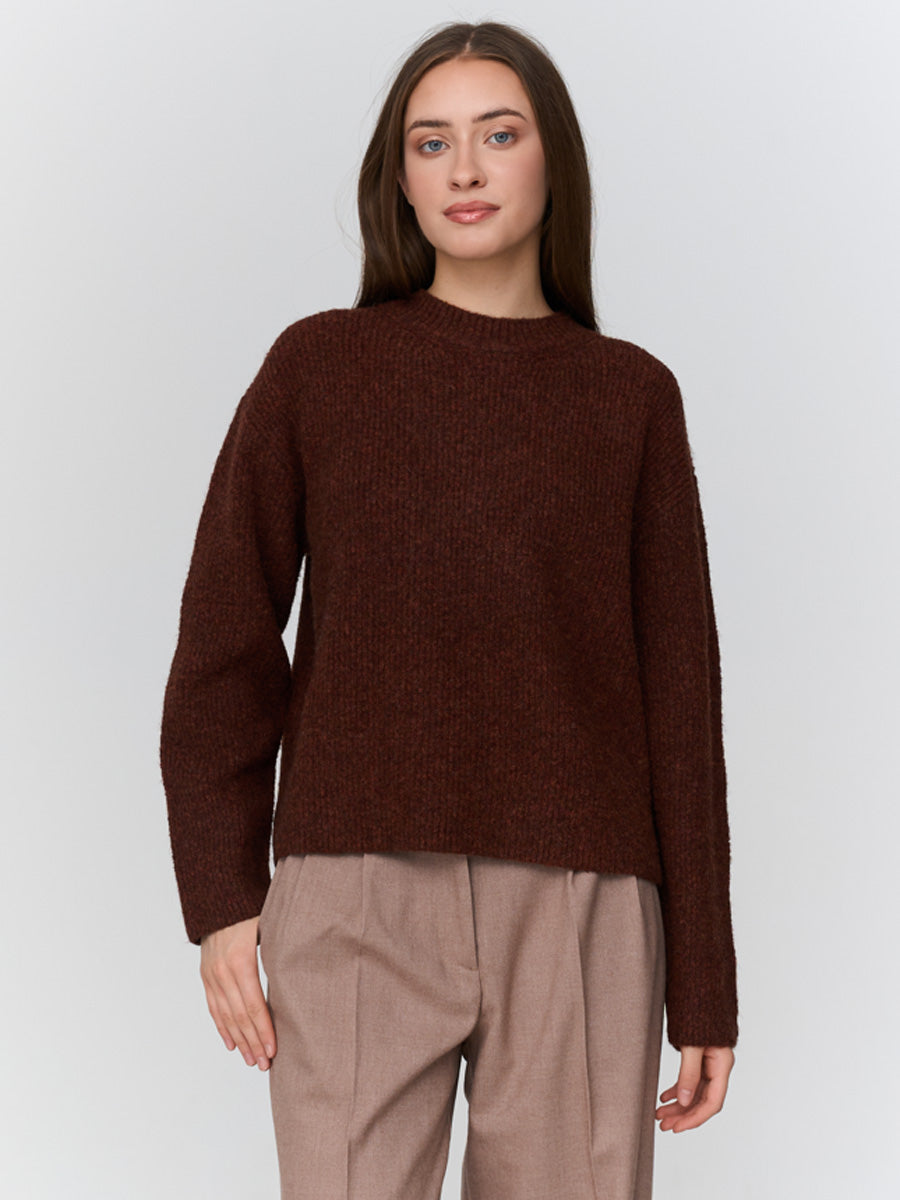 KNIT PULLOVER - BORDEAUX SWEATER -