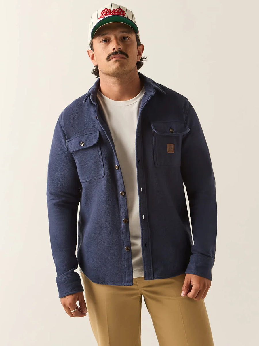 BRIXTON BOWERY HEAVY WEIGHT FLANNEL - WASHED NAVY