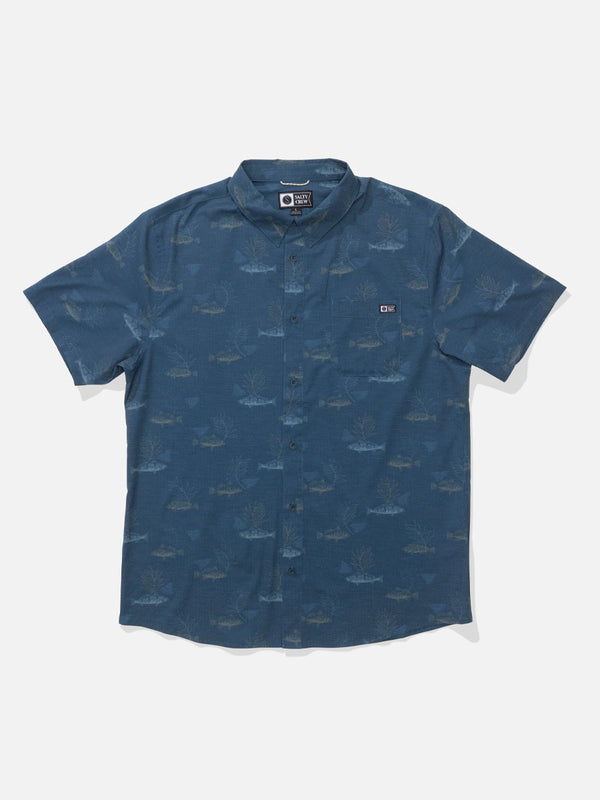 SALTY CREW BREEZER PERF BUTTON UP - NAVY SHIRTS SALTY CREW