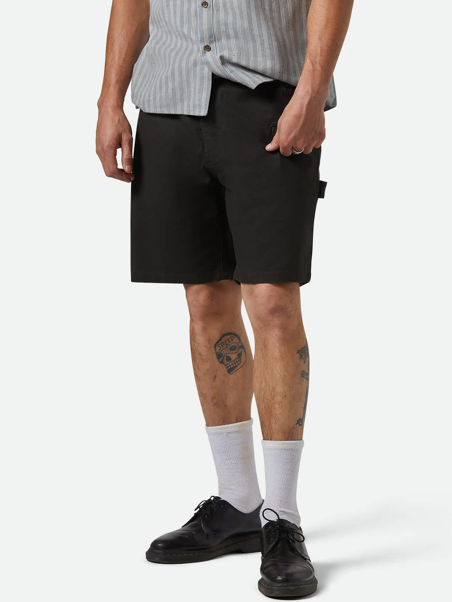 BRIXTON BUILDERS CARPENTER BAGGY SHORT - WASHED BLACK SHORTS BRIXTON