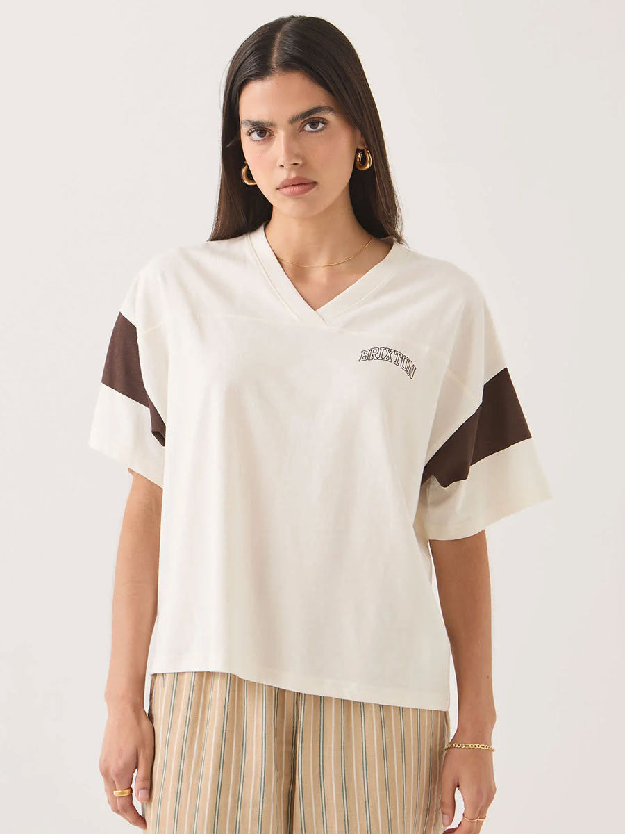 BRIXTON BOXY CROPPED FOOTBALL - OFF WHITE