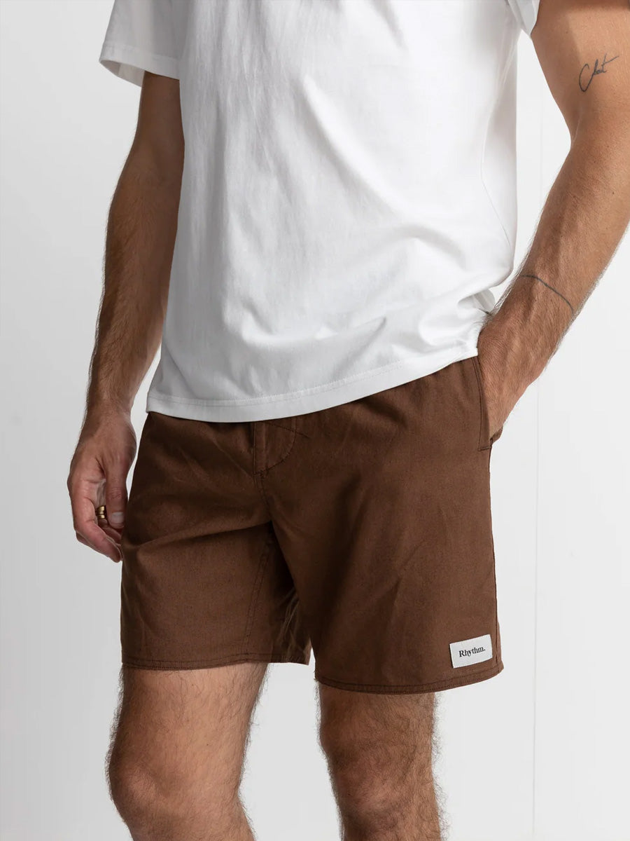 RHYTHM CLASSIC LINEN JAM SHORT - CHOCOLATE SHORTS RHYTHM