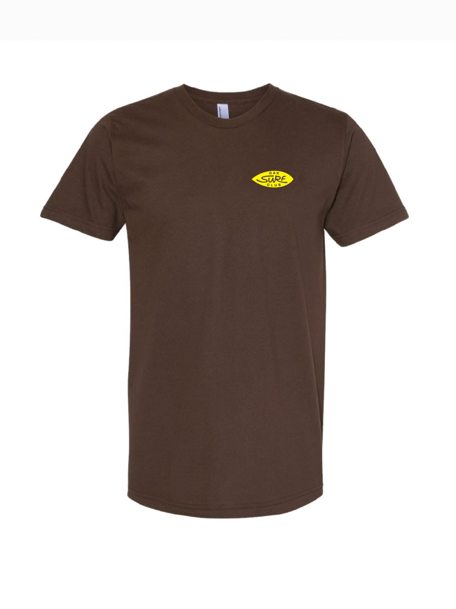 OAK SURF CLUB OG TEE - BROWN/YELLOW LOGO T-SHIRTS OAK SURF CLUB