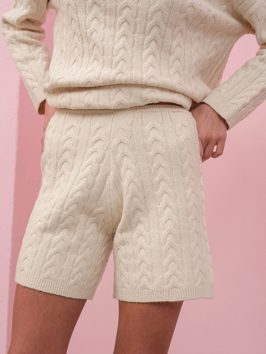 LIGHT CABLE SHORT - BEIGE SHORTS OAK CLOTHING CO.