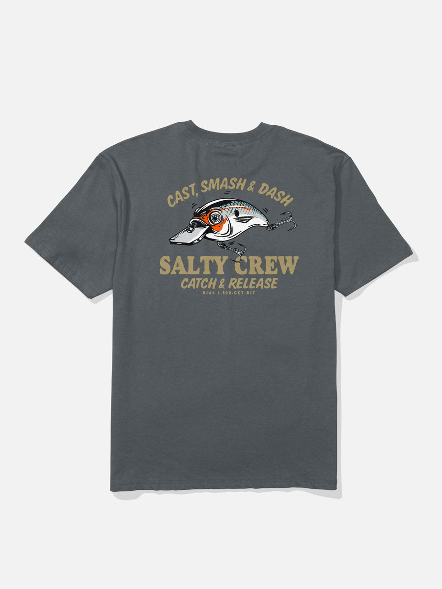 SALTY CREW CAST LIFE CLASSIC SHORT-SLEEVE TEE - CHARCOAL TSHIRT -