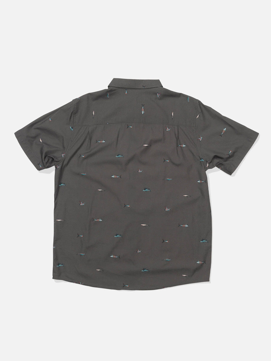 SALTY CREW CREW SHORT-SLEEVE BUTTON UP - CHARCOAL SHIRTS SALTY CREW