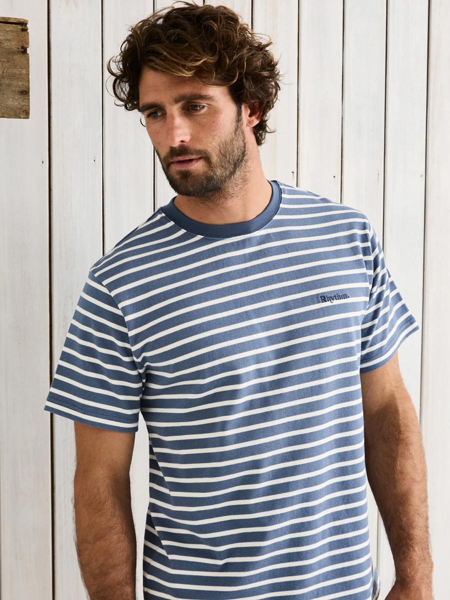 RHYTHM CHASM SHORT-SLEEVE T-SHIRT - BLUE TSHIRT -