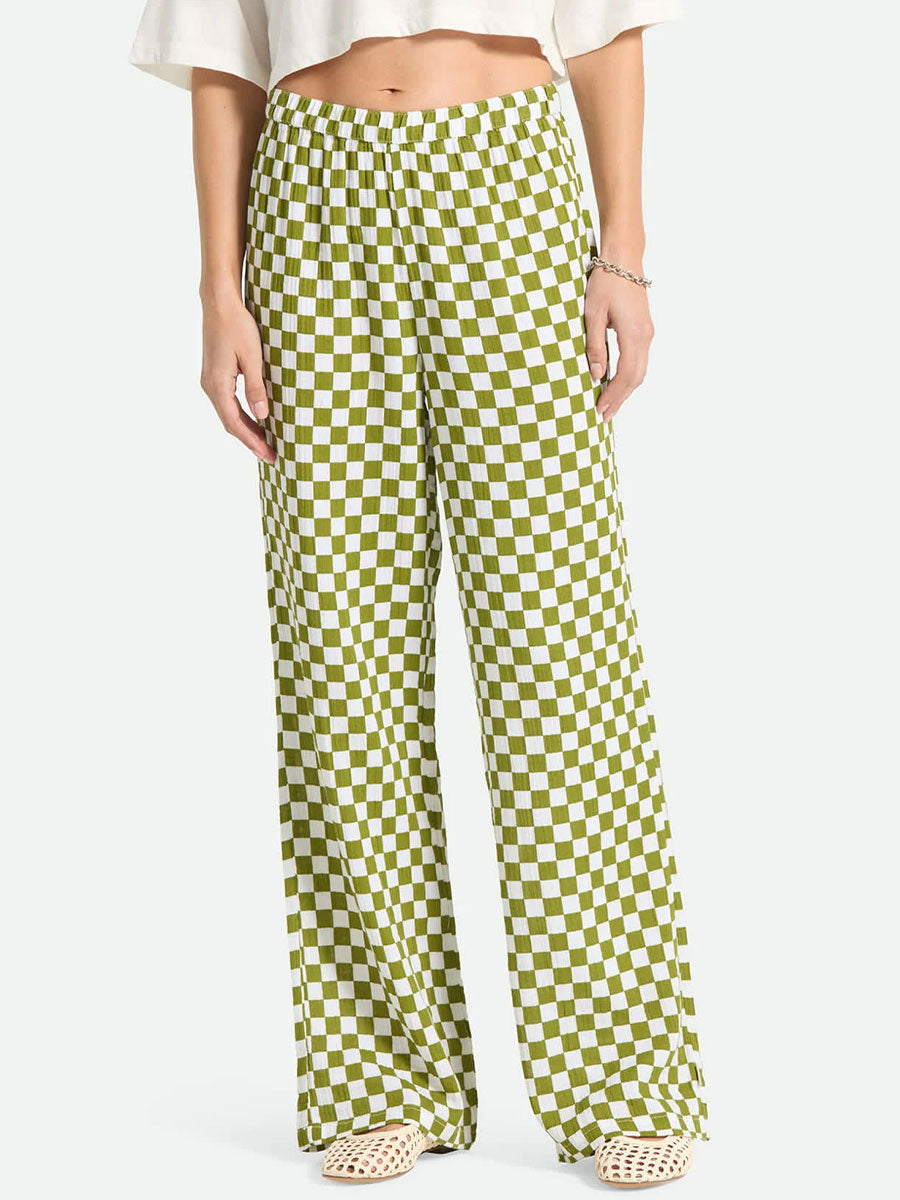 BRIXTON THE LOLA LOUNGE PANT - SUBLIME GREEN CHECKERBOARD