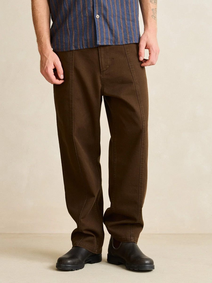 RHYTHM STRAIGHT CUT SLACKS - CHOCOLATE PANTS RHYTHM