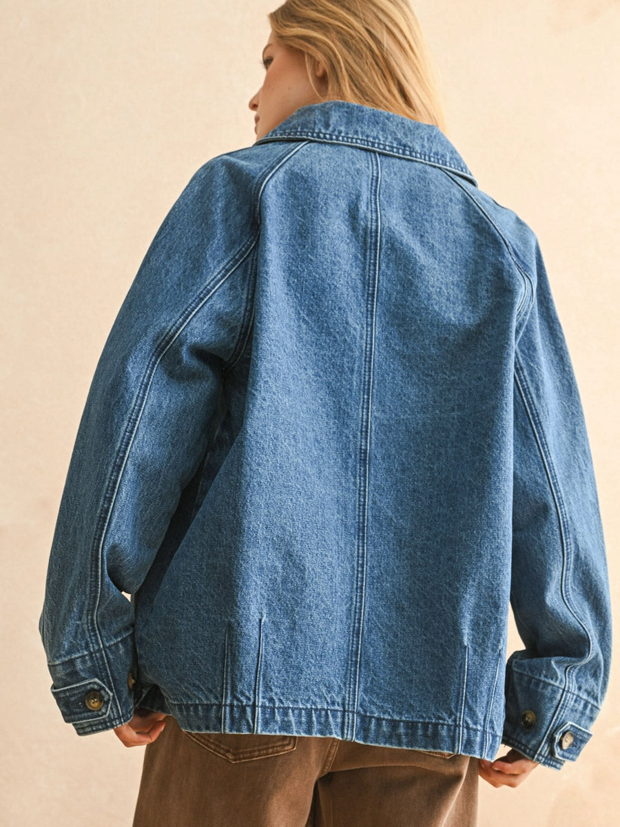 DENIM CASUAL CHORE COAT JACKETS -