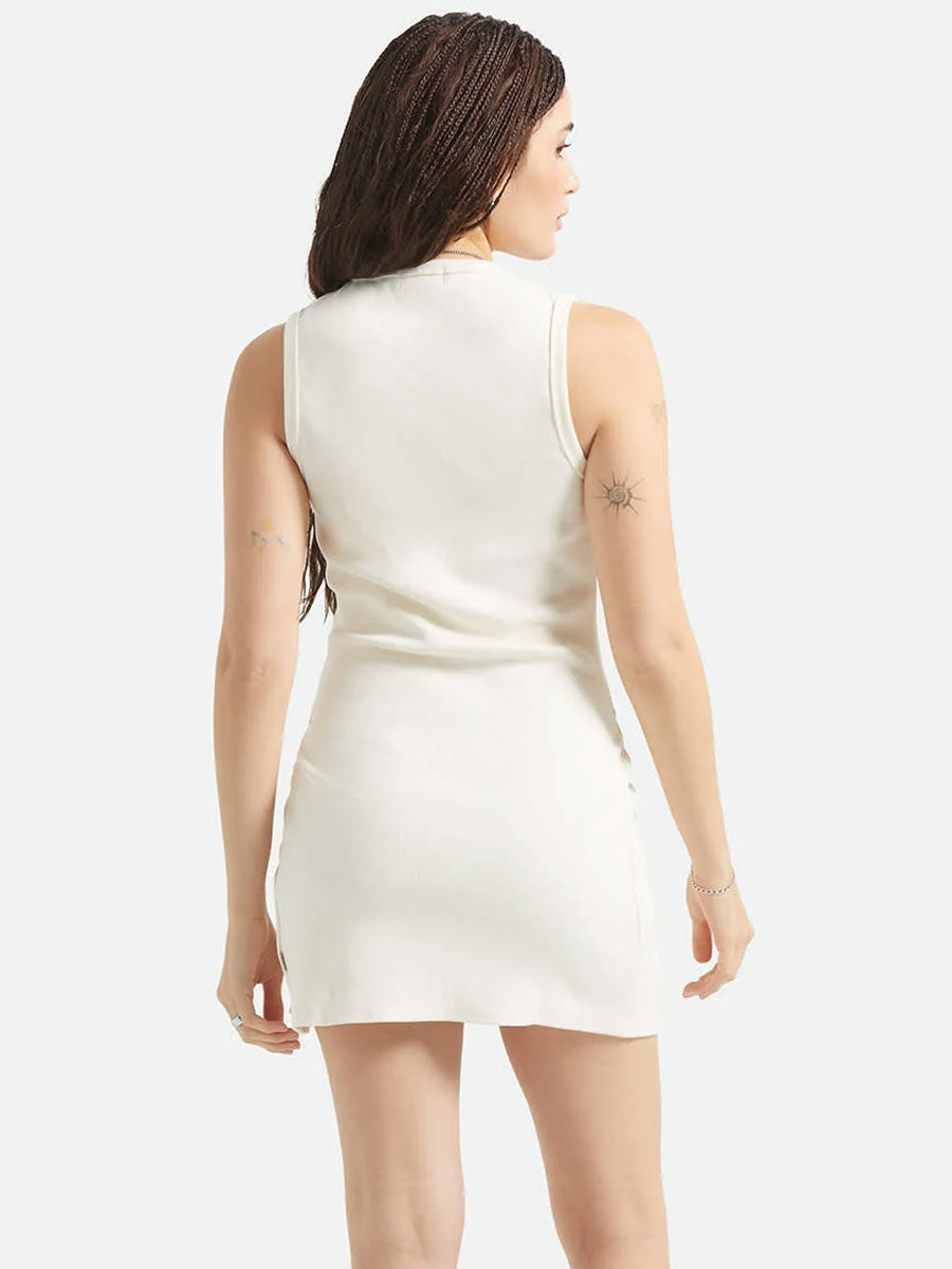 BRIXTON RIBBED CINCH MINI DRESS - OFF WHITE DRESSES BRIXTON