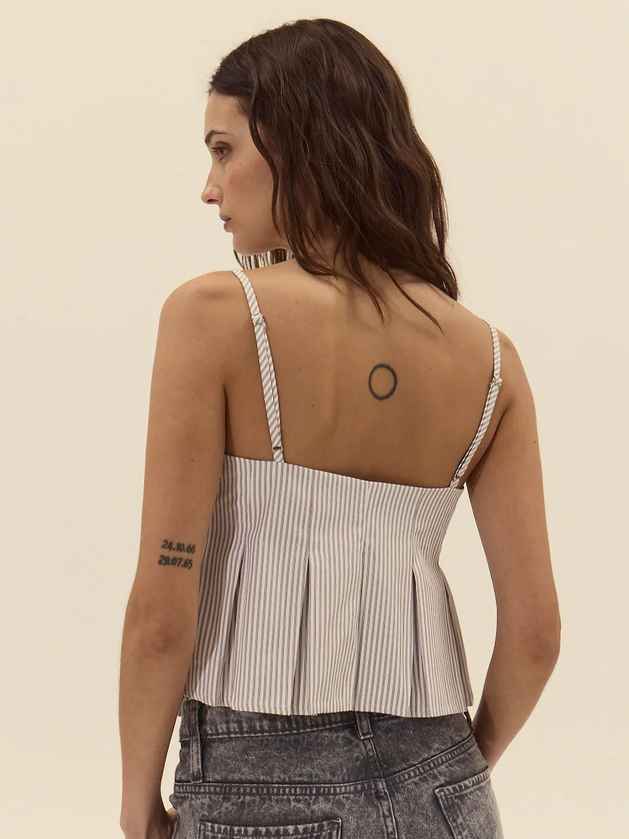 CORVO TOP - STRIPED OLIVE SHIRTS -