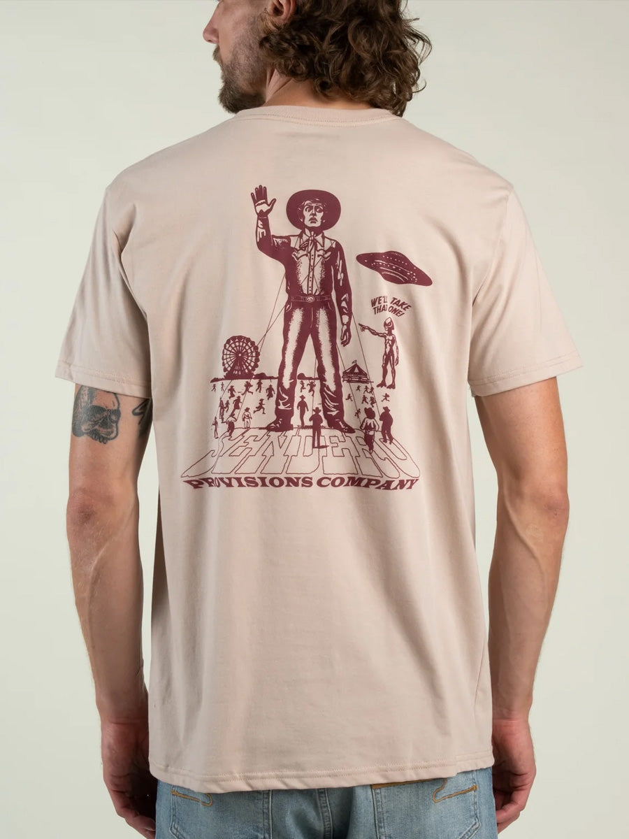 SENDERO COWBOY LIFT OFF T-SHIRT - SAND | OAK CLOTHING CO.