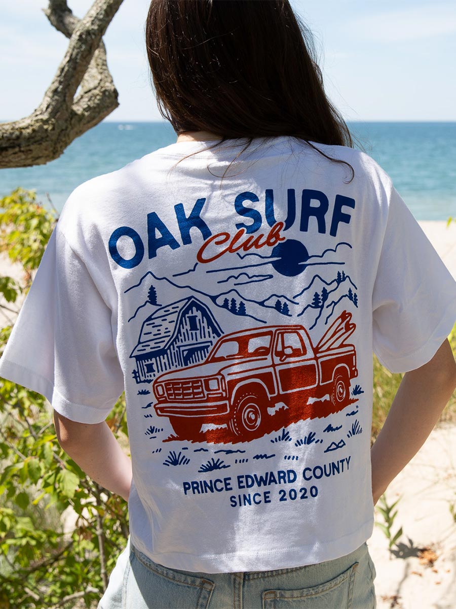 OAK SURF CLUB TRUCK WOMENS TEE - WHITE