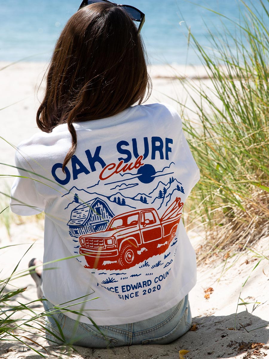 OAK SURF CLUB TRUCK WOMENS TEE - WHITE