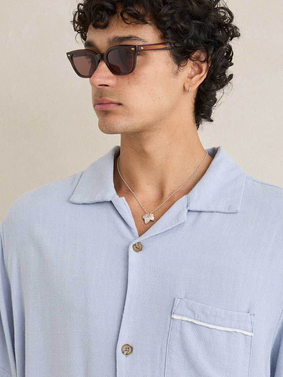 RHYTHM DAYTONA SHORT-SLEEVE SHIRT - SKY