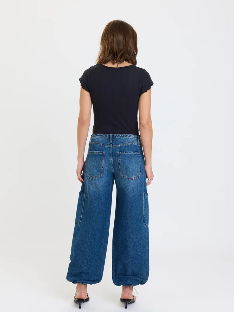 DAZE DENIM MIRAGE MID RISE CARGO HAREM PANT - SNAP