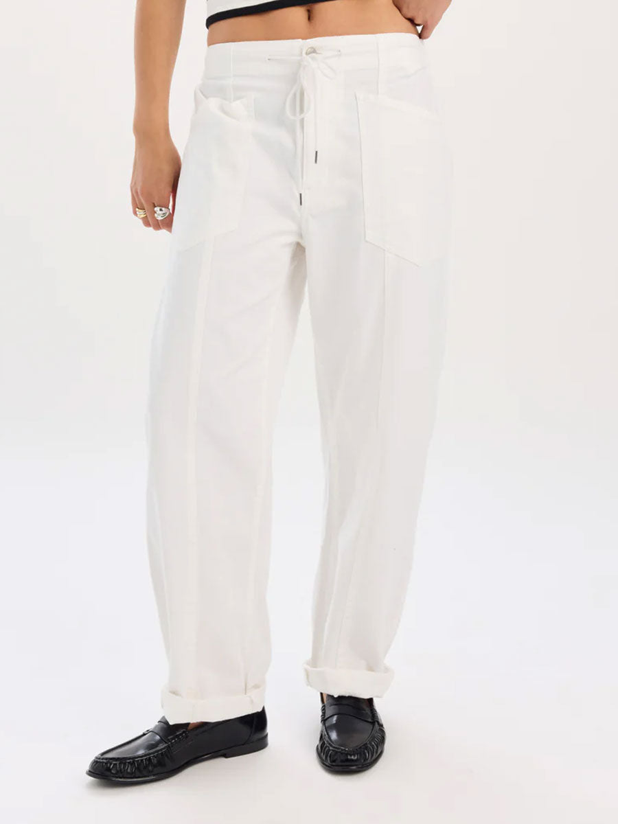 DAZE VILLA DRAWSTRING BARREL PANT - LAMB PANTS DAZE DENIM