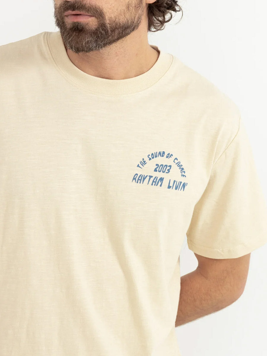 RHYTHM DOWN UNDER SLUB SHORT-SLEEVE T-SHIRT - CREAM SHIRT -