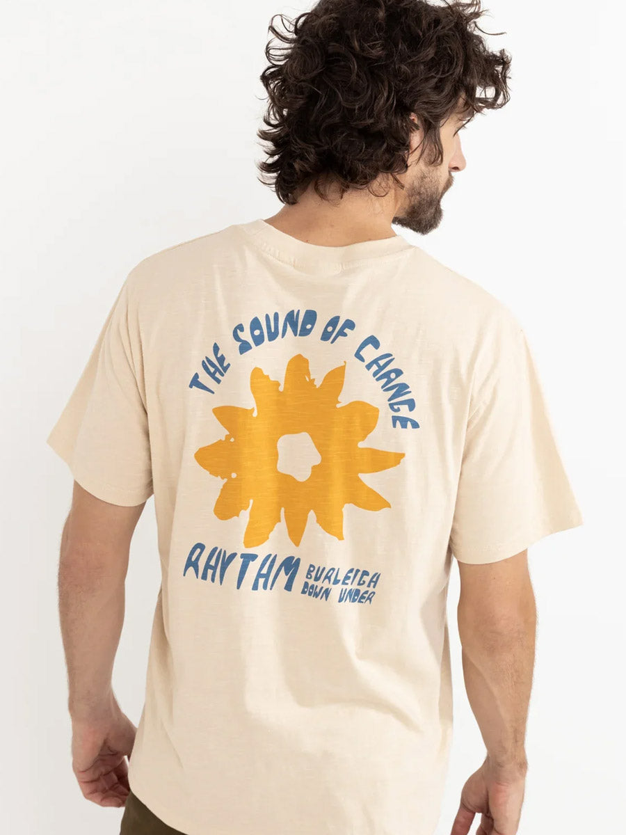 RHYTHM DOWN UNDER SLUB SHORT-SLEEVE T-SHIRT - CREAM SHIRT -