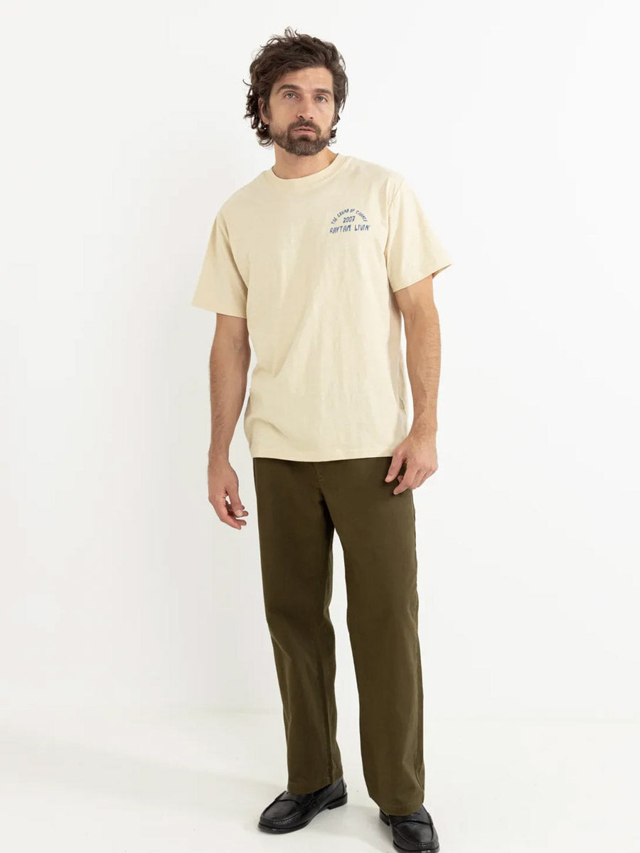 RHYTHM DOWN UNDER SLUB SHORT-SLEEVE T-SHIRT - CREAM SHIRT -