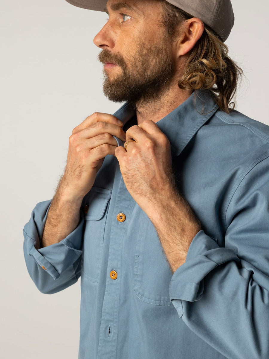 FINISTERRE EDDYSTONE STRETCH SHIRT - BAY BLUE SHIRTS FINISTERRE