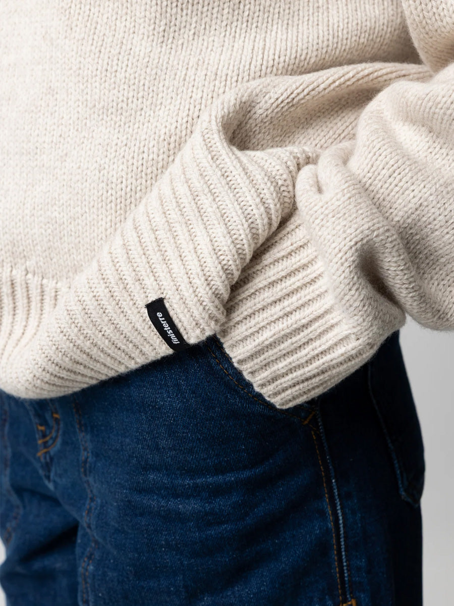 FINISTERRE EYRE CREW NECK JUMPER - OATMEAL SWEATER -
