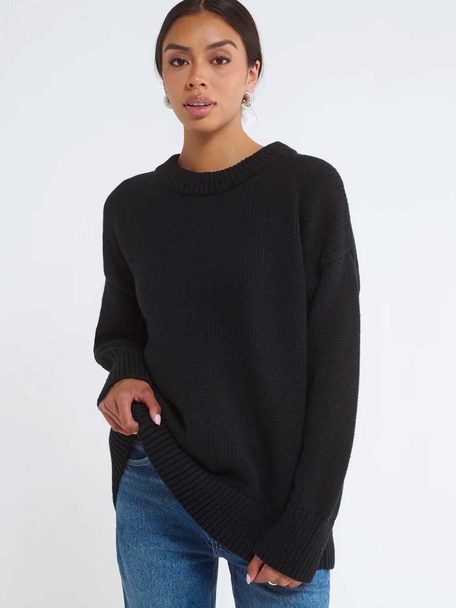 FAIRE ISLE SWEATER - BLACK SWEATER -