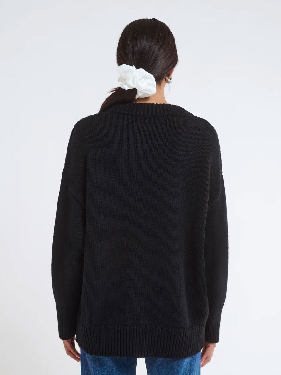 FAIRE ISLE SWEATER - BLACK SWEATER -