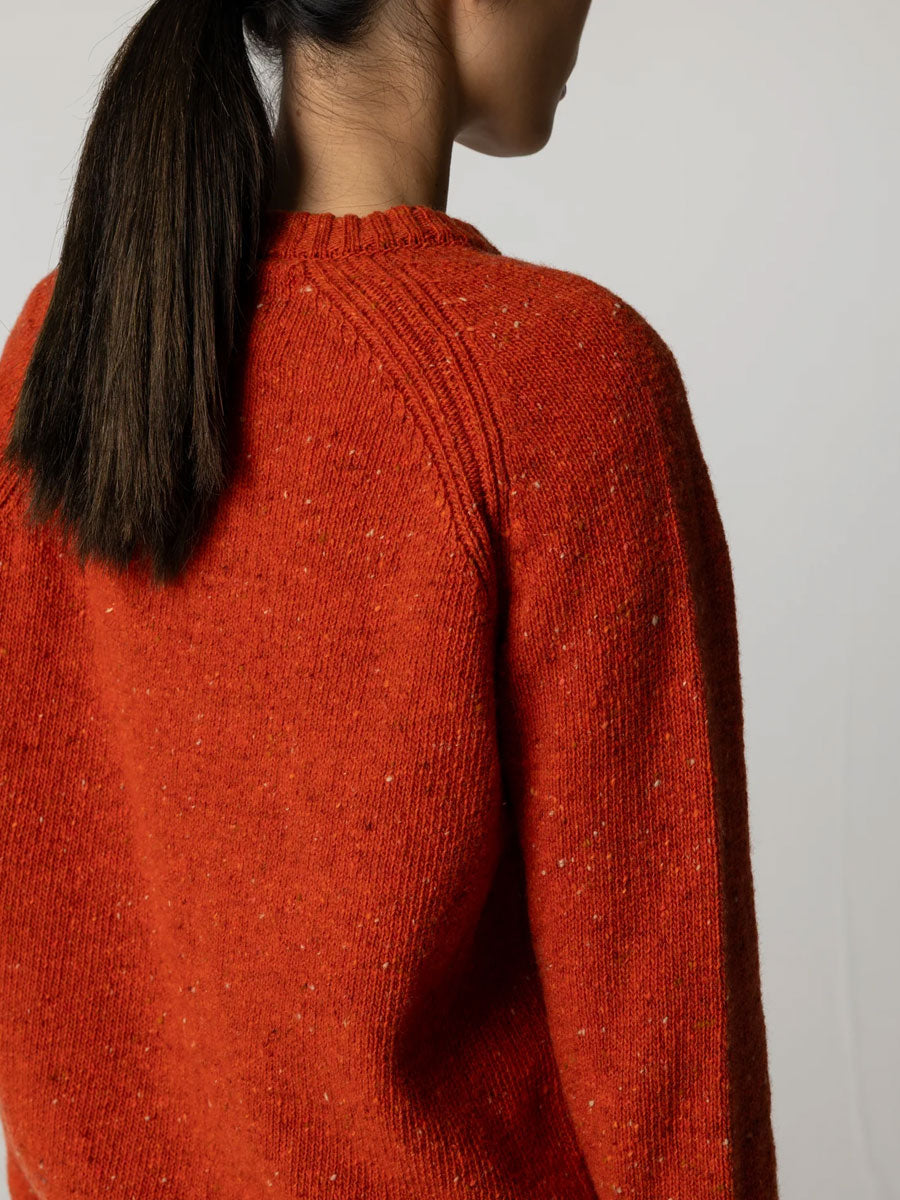 FINISTERRE FARNE CREW - AUTUMN ORANGE SWEATER -