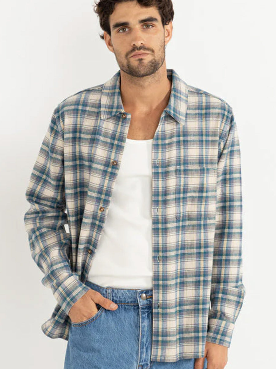 RHYTHM SUR LONG-SLEEVE FLANNEL - NATURAL SHIRT -