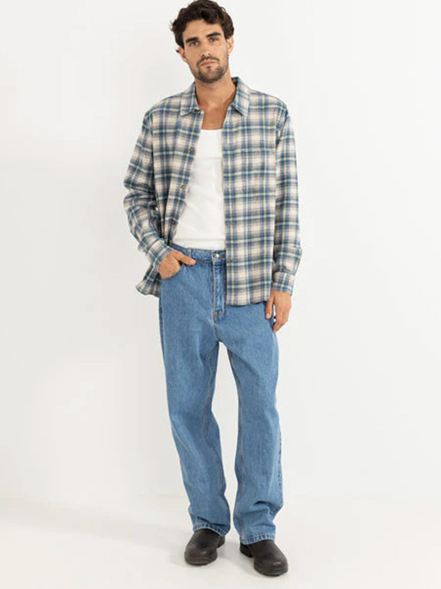 RHYTHM SUR LONG-SLEEVE FLANNEL - NATURAL SHIRT -