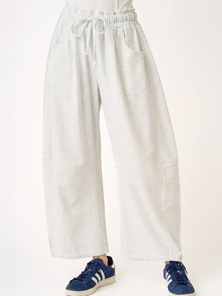 COTTON FRENCH TERRY PULL-ON BARREL - CLOUD MIST